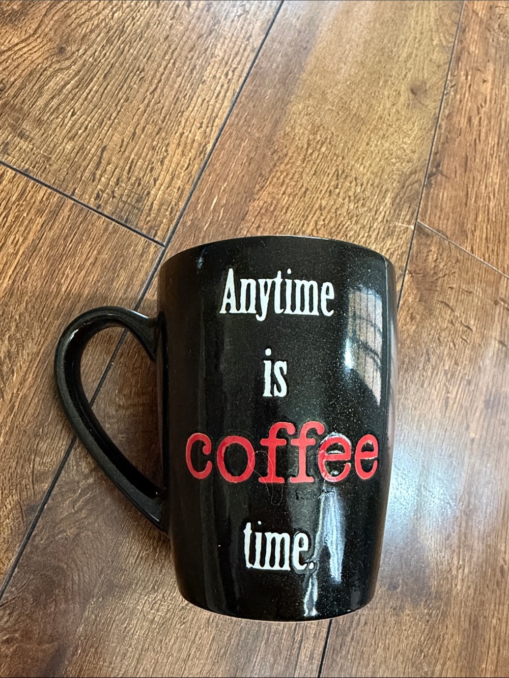 Macy's Black Ceramic Mug with Red and White Lettering